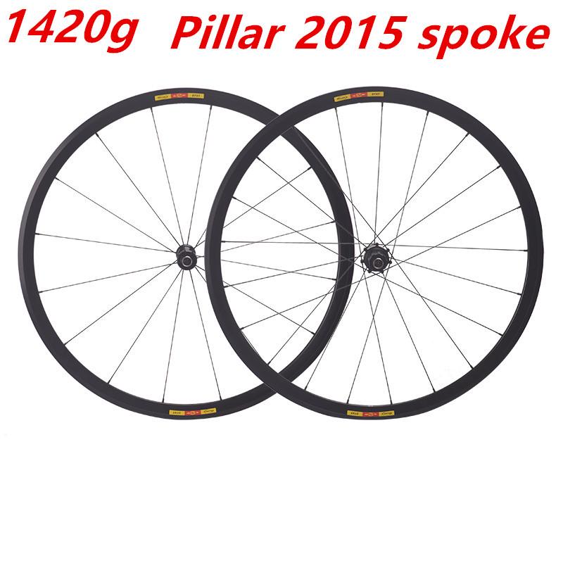 1420g Jackson Ultra-Light 700C Aluminum Road Bike Wheelset, 30mm Rim, V/C Brake, Pillar 2015