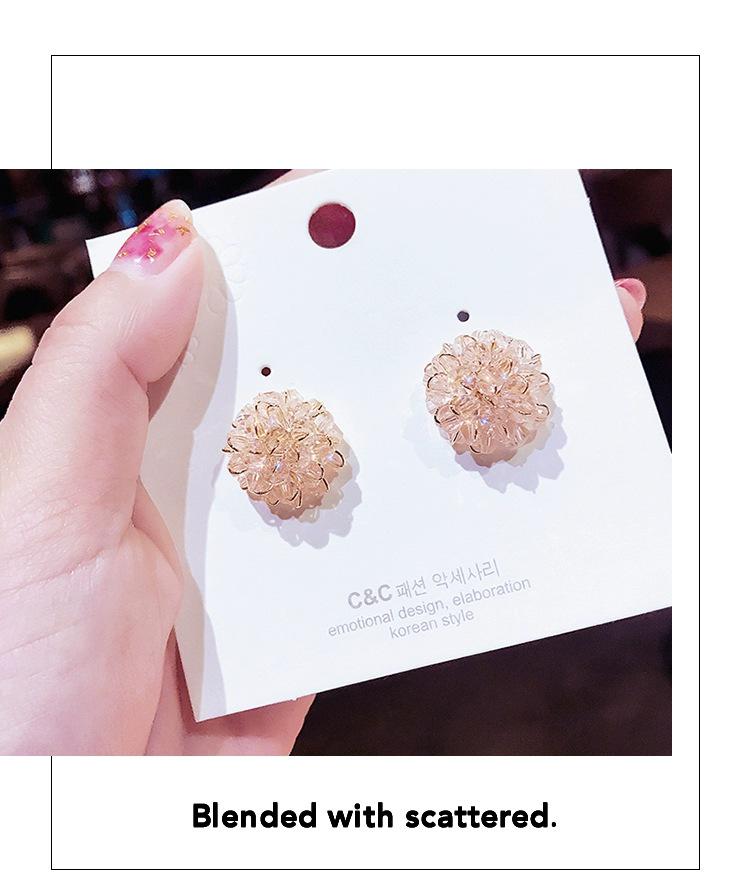 Cercei cu flori din argint coreean S925 la modă 2020 cu cristale - Accesoriu de modă versatil