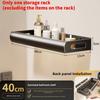 Wall Mount Bathroom Storage Shelf With Hooks Removable Aluminum For Toilet And Sink Area