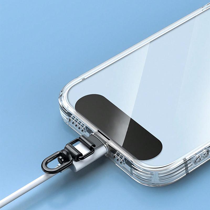 1pcs New Upgrated 360 Rotatable Stainless Steel Phone Tether Tab Metal Patch Gasket Cellphone Lanyard Safety Connecter Piece