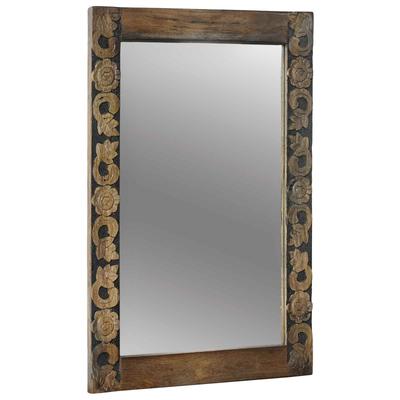 Wall Mirror Walnut Brown 70 X 50 Cm Particleboard and Glass