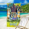 Ultra-Soft Beach Towel with Bluey Theme,Ideal for Pool - Camping, Diving - Perfect Travel Essential, Vibrant Beach Towel.