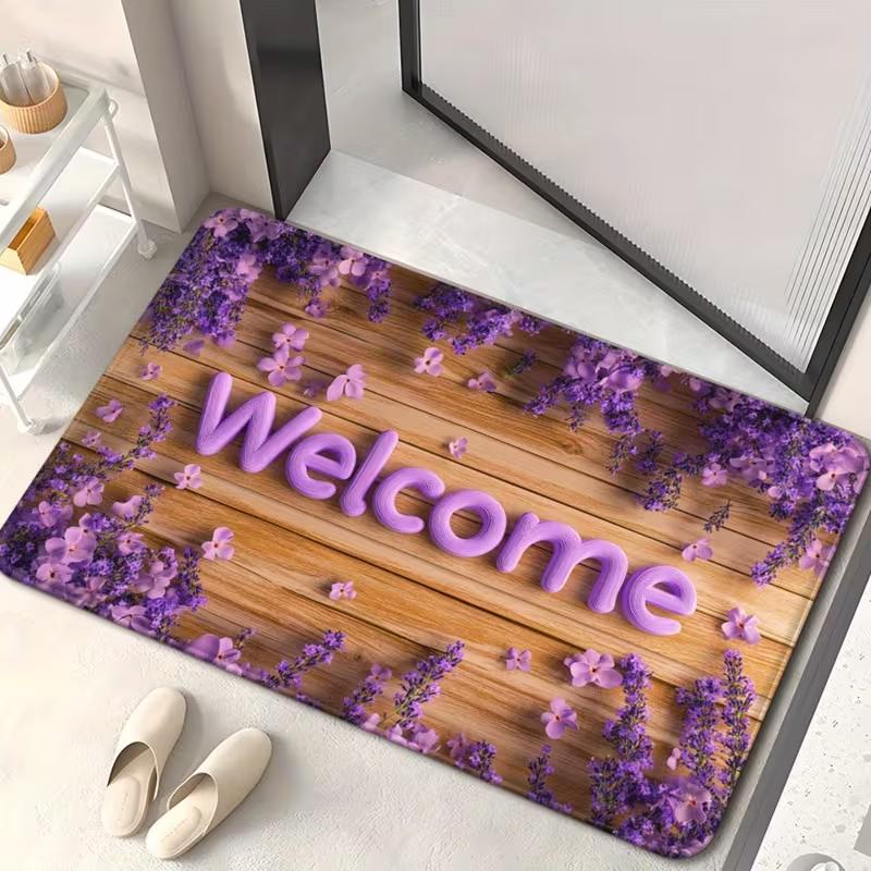 Floral  Welcome Mats for Front Door Indoor Entry Doormat Non-Slip Kitchen Rug Washable Floor Mats