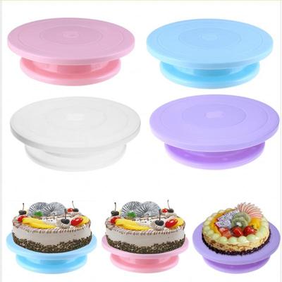 Kuchen-Drehteller, Back-Drehteller, rotierender Kuchen-Montagetisch, PP-Kunststoff-Montagewerkzeug, Kuchen-Montage-Drehteller