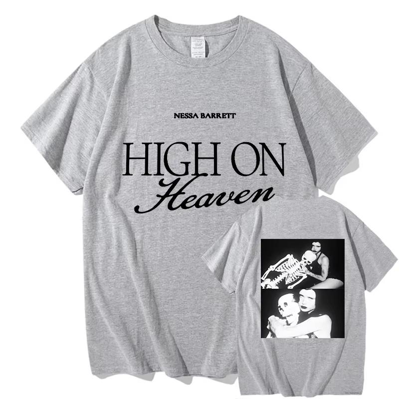 

2026 Nessa Barrett High on Heaven T-Shirt Fashion Casual Aesthetic High Quality Fans Tops Tees Graphic Short Sleeve S