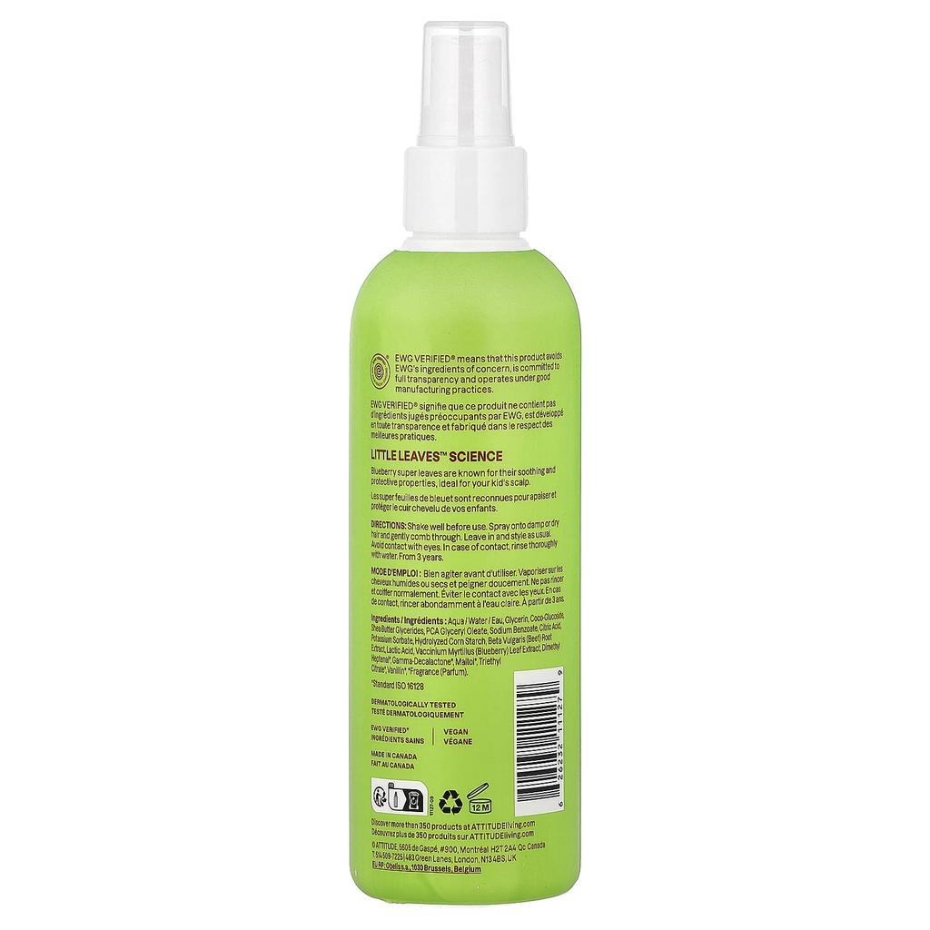 ATTITUDE Little Leaves™, Hair Detangler, Watermelon & Coco, 8 Fl Oz (240 Ml)