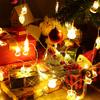 1.5M Christmas LED String Lights Tree Battery Garden Decoration Colorful Light Warm Snowmen Santa Strings White Home Stake For