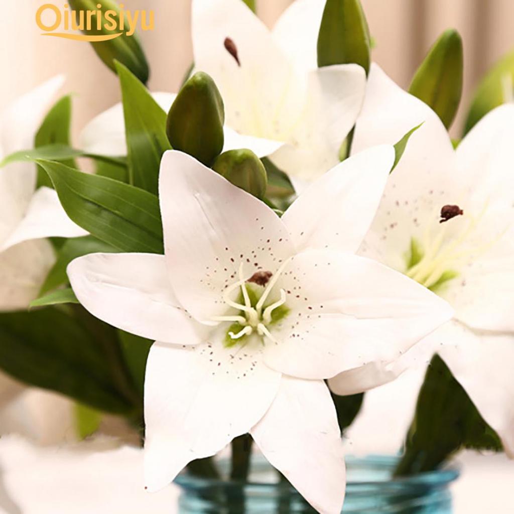 Buy 3 Heads Artificial Fake Lily Flowers Bouquets at affordable prices