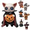 Indoor Outdoor Halloween Decorations Highland Cow Figurine, Wizard Broom & Bat Wing Pumpkin Waterproof Garden Sculptures Ornament, Weatherproof