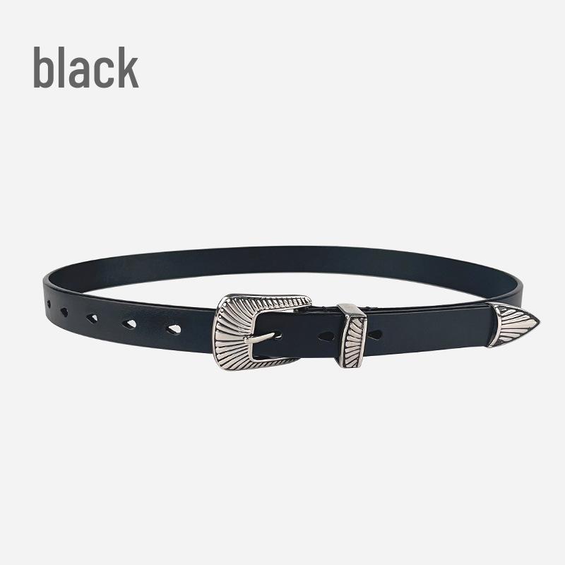 Vintage Women's Cowhide Leather Belt - Versatile Fashion for Casual Pants & Jeans
