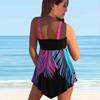 Women's Halter Brown Print Bikini Tankini Swimsuit