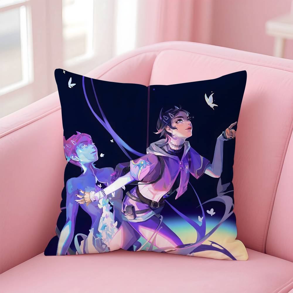 Hot Game V-Valorant Pillow Case Pattern Printing Pillowcase Living Room Sofa Cushion Cover Bedroom Room Decor