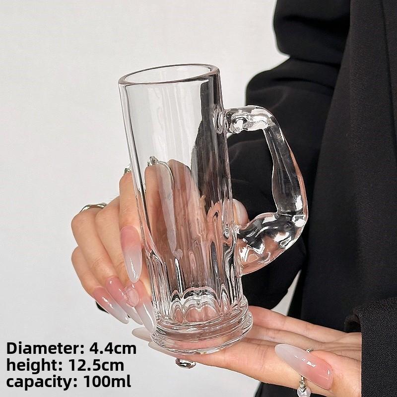 

Hercules Cup Frosted with Handle Glass Large Capacity Transparent Juice Cup Niche High Appearance Level Home Creative Beer Glass 100ml-650ml