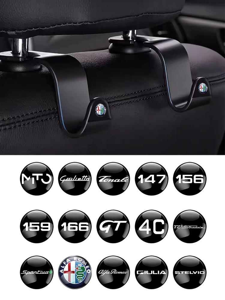 2PCS Car Seat Backrest Hidden Multi-Functional Hook Car Rear Seat Detachable Creative Headrest Small Hook For Alfa Romeo GT 4C