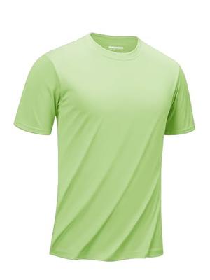 TACVASEN Men's Short Sleeve Running T-Shirt, Cool To the Touch, Breathable, UV Protection, Quick-Drying, Light Green, Size L