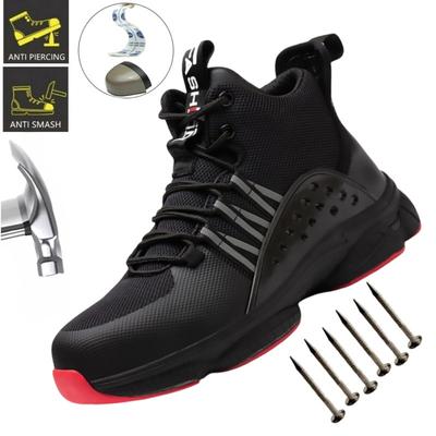 Men Safety Sneakers Work Boots Steel Indestructible Shoes Anti Smash Puncture Male Warehouse, Mining Protective Design for Workplace Safety