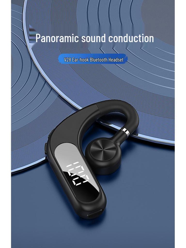 Model V28 Wireless Bone Conduction Ear-Hook Headphones with Long Battery Life 