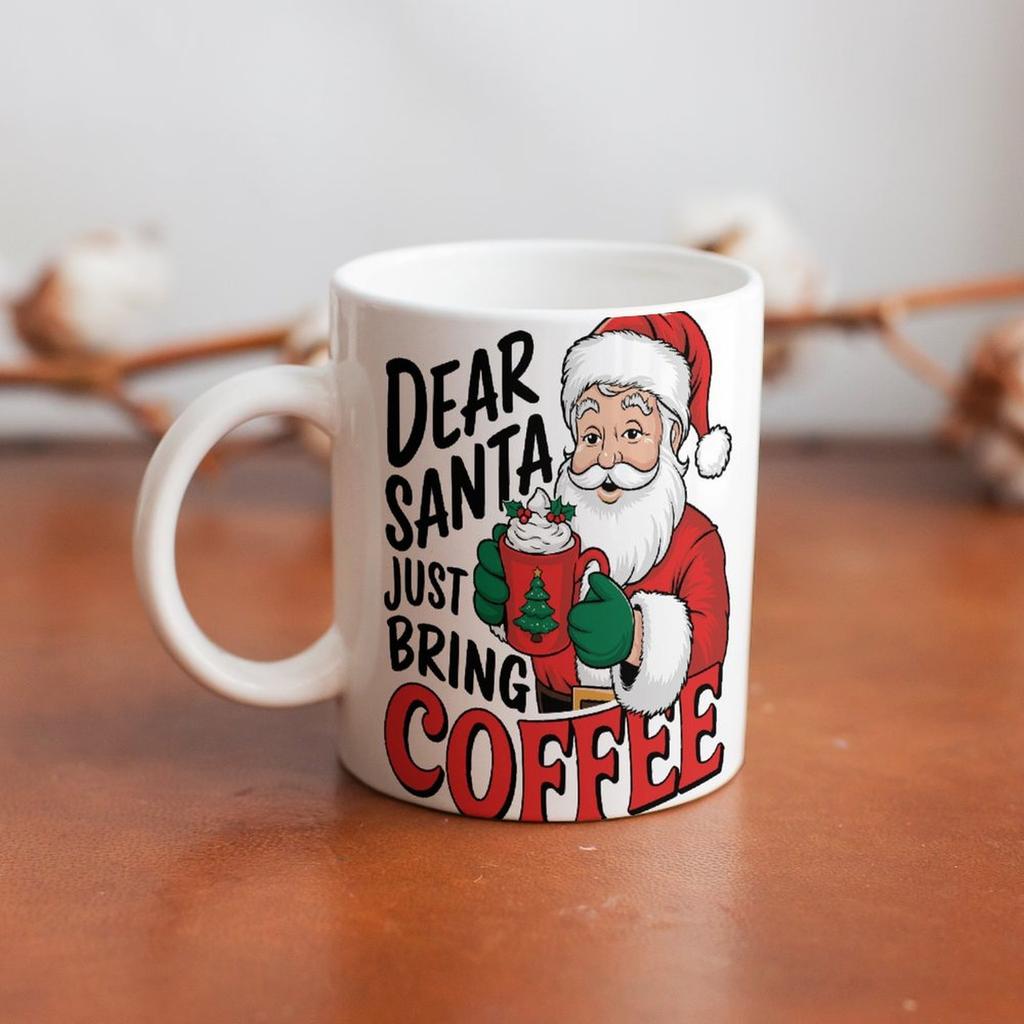 1pc 11oz Blank Ceramic Mug, Double-sided Printed Drink Cup, Smooth White Coat, Stable Base, Functional Ceramic Mug for Everyday Usage