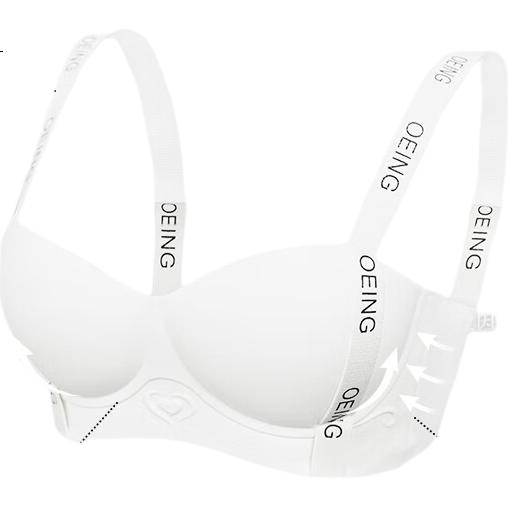 OEING Half Cup Bra for Women, Push-Up, Side Support, Anti-Sagging, Small Bust Enhancement, Seamless, Wire-Free, Adjustable Bra