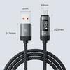 TOOCKI TX111A2 1m PD 100W USB-A To USB-C OLED Digital Display Data Cable Fast Charging Cable with E-Marker Chip for Laptop Phone