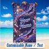 Dog Theme Beach Towel Personalized Custom Name & Text Soft Quick Dry Beach Towel for Swimming Travel