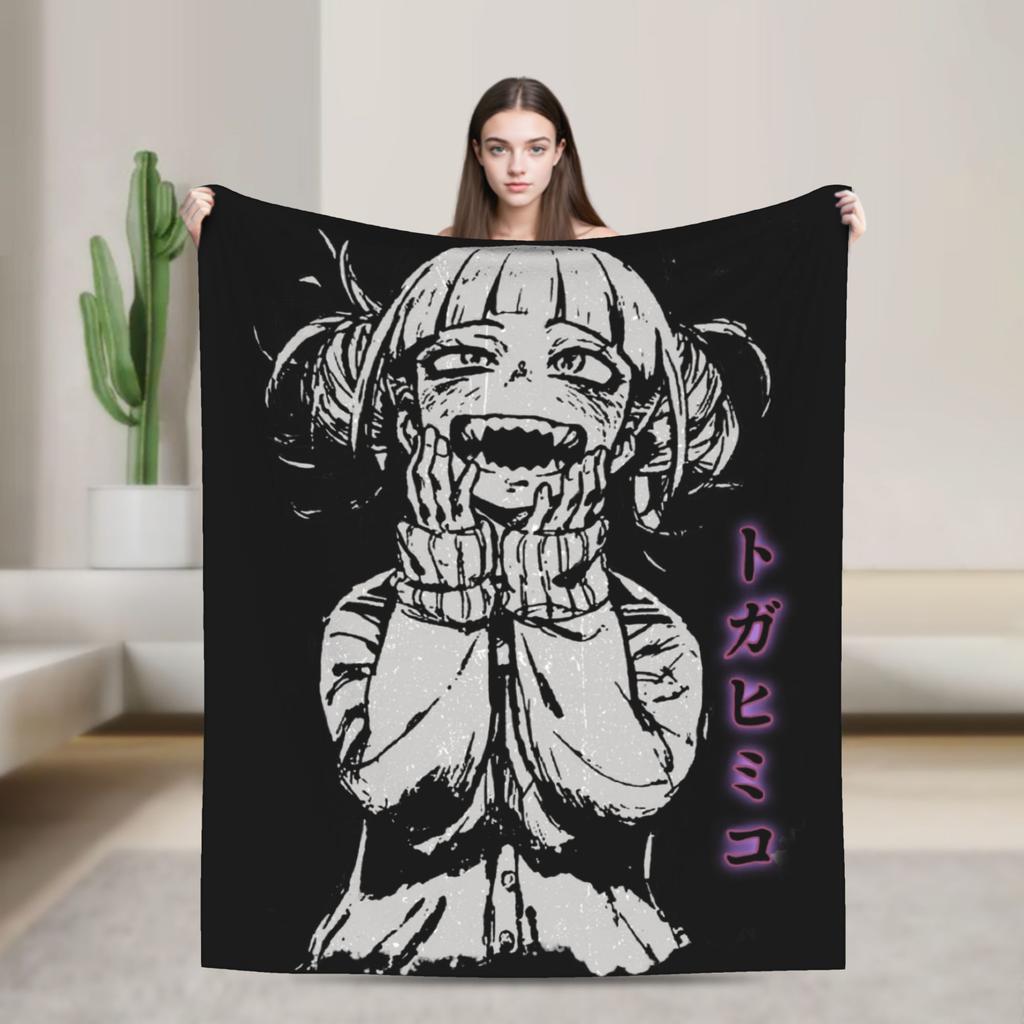 Toga Himiko Manga Blankets Boku No My Hero Academia Fleece Novelty Breathable Throw Blanket for Bedding Lounge Autumn/Winter