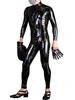 M-4Xl Laser Shiny Faux Pu Leather Bodysuit Wet Look Pvc Catsuit Mens Cosplay Zentai Outfit Tight Leotard Conjoined Jumpsuit Body