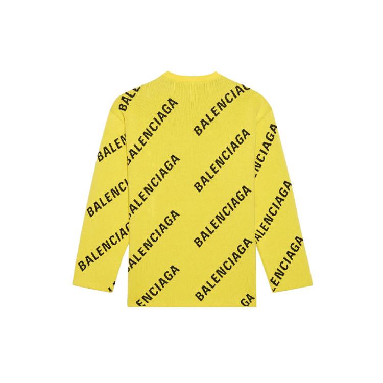 Balenciaga Allover Logo Knit Oversized Crewneck 657401T32007440