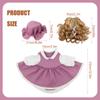 Rural Style Porch Costume For 23'' Goose Statue Vintage Purple Lace Maxi Dress Holiday Cute Garden Dress