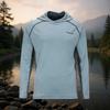 Mens Quick-Dry UV Protection Hooded Fishing Shirt Lightweight Breathable Long Sleeve Outdoor Sports Top Summer