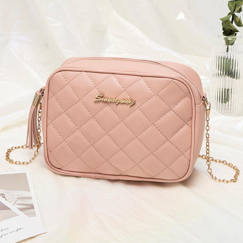 Klassische Stickgarn-Tasche, neue Rhombus-Kameratasche, günstige Fransen-Kettentasche, Umhängetasche.