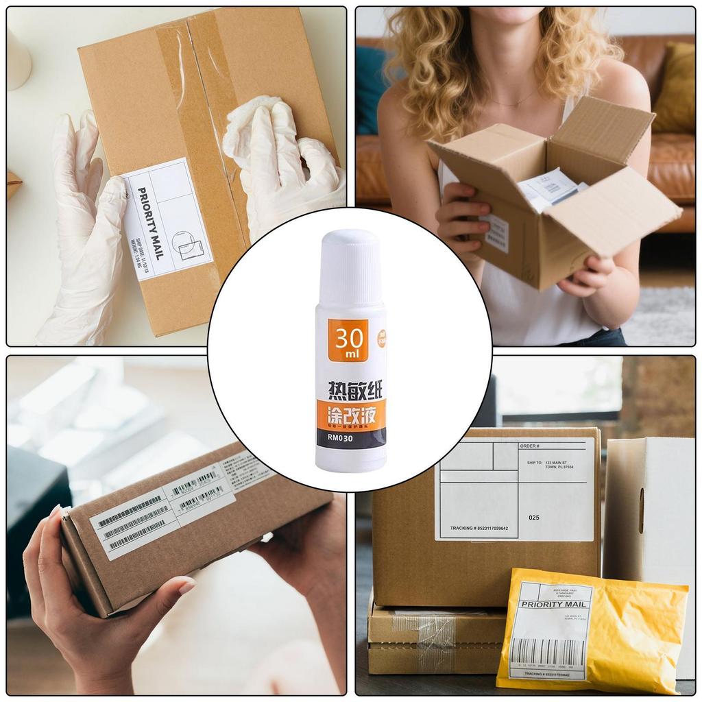 Thermopapier Korrekturflüssigkeit Schnelltrocknend 30ml/55ml Datenschutz für Paketbox ID Informationen Anti-Spanner Identitätsschutz