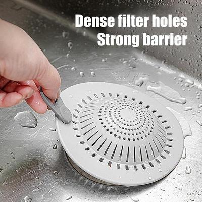 Shower Drain Hair Catcher Drain Cover for Bathroom Tub Raised Flow Guide Silicone Sink Strainer with Handle for Bathtub Kitchen