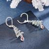 Huitan Women Elegant Christmas Tree Drop Earrings Winter Festival Lady Charming Accessories Inlaid Shiny CZ Chic Jewelry Gift