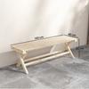 Garden Bench, Slatted Seat, Wood-Effect Finish, 140 x 40 x 43 cm, Natural Wood