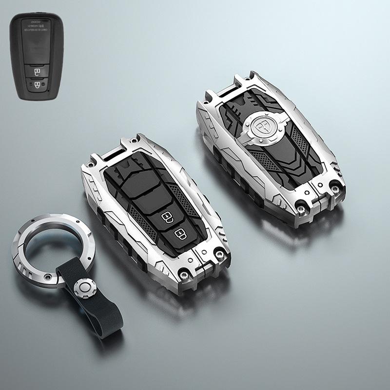 Styling Mouldings Zinc Alloy Car Key Case Cover For Toyota Corolla Prius Camry V70 C-HR RAV4 Hybrid Highlander Altis Land Cruise