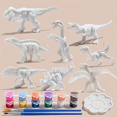 6 szt./8 szt., Zabawki Dinozaury do Malowania DIY, Biały Model Graffiti do Malowania, Kreatywna Zabawka Puzzle Wypełnianka dla Dzieci, Prezent