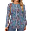 Womens Plus Size Tops Long Sleeve Shirts Round Neck Flowy Tunic Casual Loose Blouse L-5X
