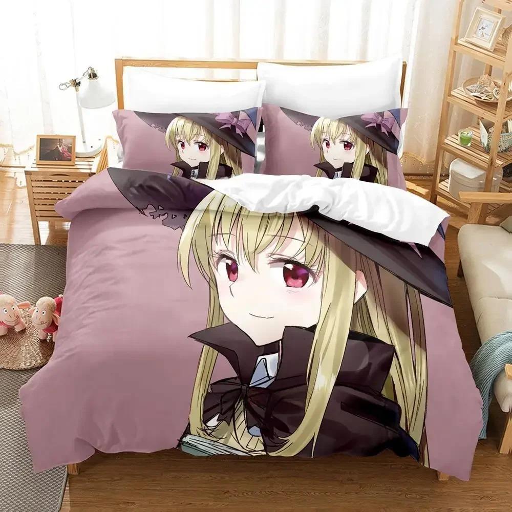 Yamada-kun und die sieben Hexen Bettwäsche-Set Cartoon Anime dreiteiliges Set Erwachsener Kind Schlafzimmer Bettbezug Sets 3D Kawaii Mädchen
