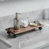 Walnut Wood Tray Decorative Handles Wooden Display Stand Wooden Tiered Stand Stable Design Home Decor Space Saving for Entryway