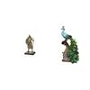 European Knight And Peacock Sculpture Collection Elegant Desktop Ornament for Entryway Living Room