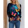Women's T-shirt Butterfly 3D Printing Daily Fashion Long Sleeve