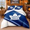Drukowany 3-częściowy komplet pościeli Wzór Toronto Maple Leafs Prześcieradło Poszewka na poduszkę Do wystroju sypialni