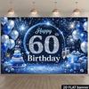 2D Blue Silver Themed 60th Birthday with Confetti & Sparkles Photography Background