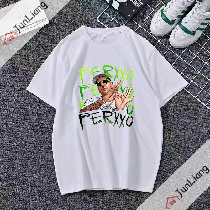 Ferxxo Breathable Tshirt Rapper Feid Printed Tshirts Summer Short Sleeve Tee Hip Hop Unisex Women Streetwear Tshirt