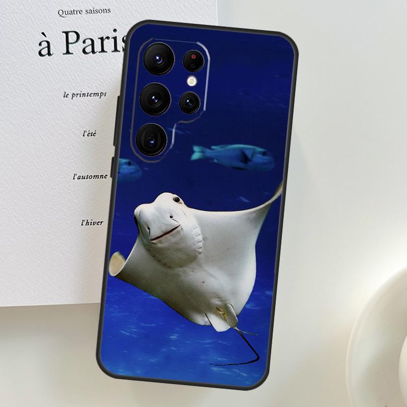 Animal Manta Ray Phone Case For Samsung Galaxy S25 Ultra S9 S10 S20 S22 S21 Plus S23 FE S24 Ultra Cover Shell