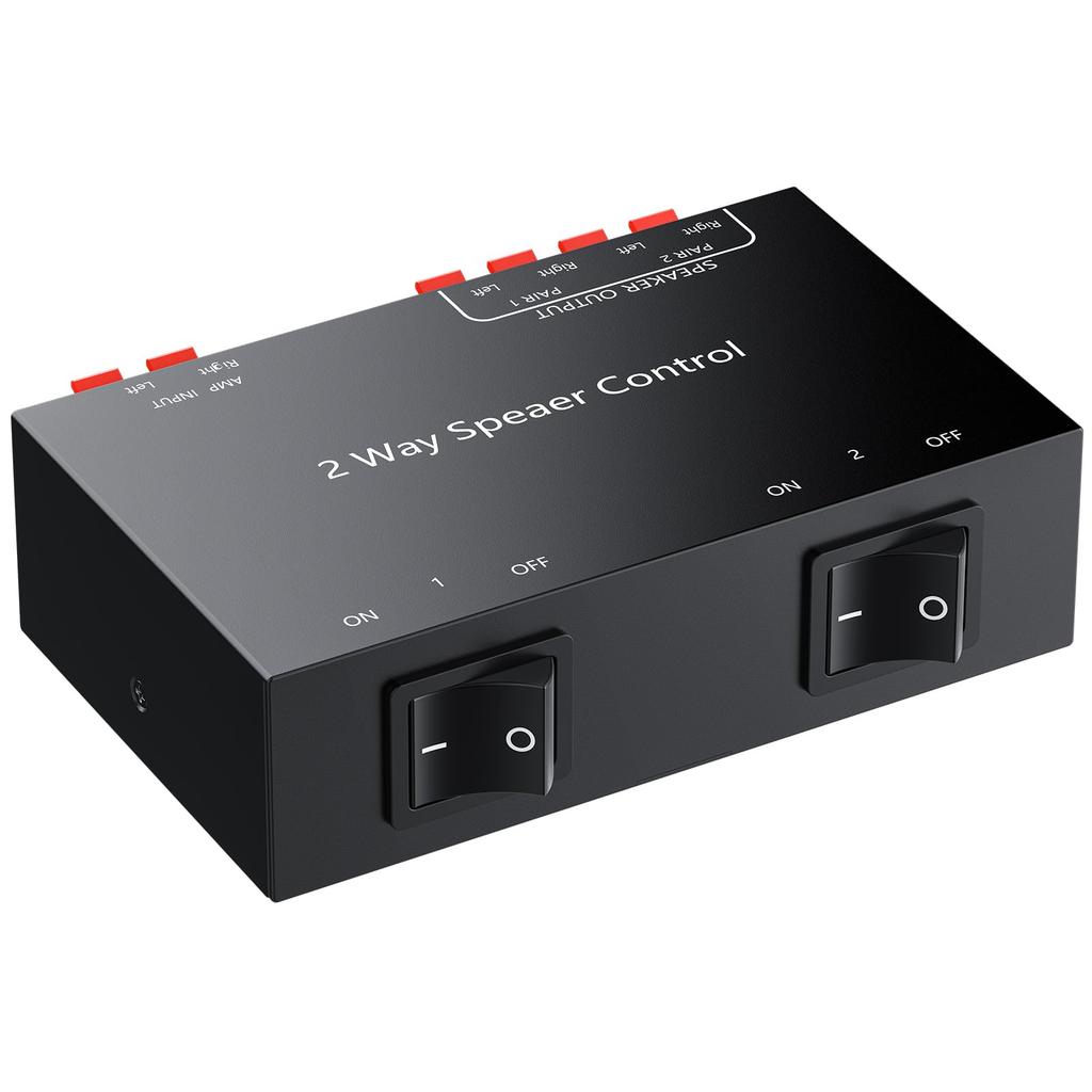 LiNKFOR Speaker Selector with Spring Clip 1 Passive No Power Supply Independent Area for Speaker Bare Wire Only 2-Zone Terminals, Input/2 Output,
