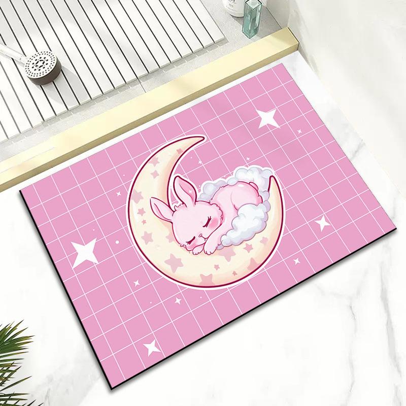 Cute Bathroom Diatom Mud Household Absorbent Foot Mat Mat Toilet Mat Wash Water Between The Mat Absorbent Non-slip
