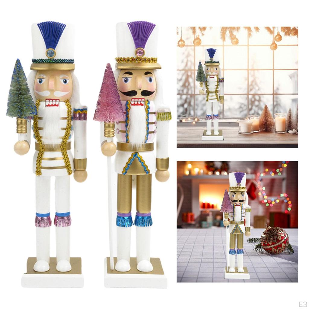 Pieces Christmas Wooden Nutcracker Decorations Soldier for Birthday