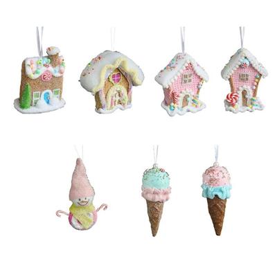 Ice Cream/Cottage/Snowman/Horse Ornament for Festival Decorations Seasonal Home Decoration Christmas Party Supplies